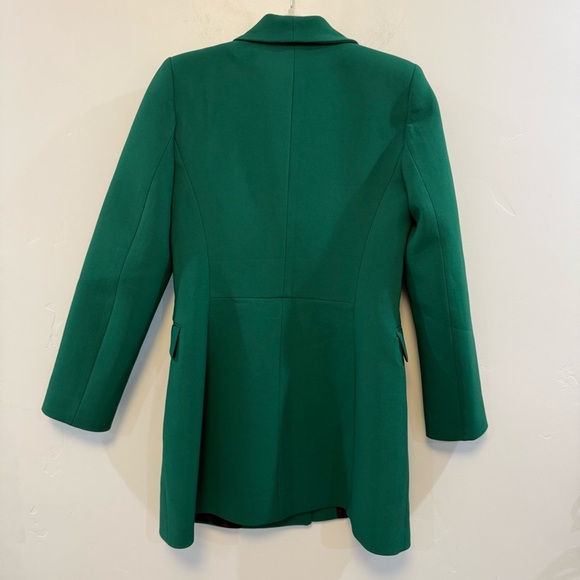 NWT ZARA DOUBLE BREASTED LONG BLAZER
DRESS GREEN SIZE S - Picture 6 of 7